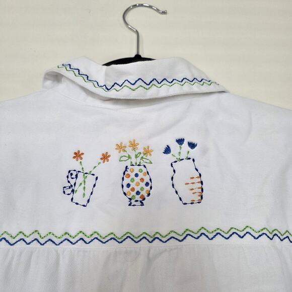 Vintage Embroidered Floral Gardencore Jacket Womens XL Wearable Art Cottage Boho - Picture 9 of 11